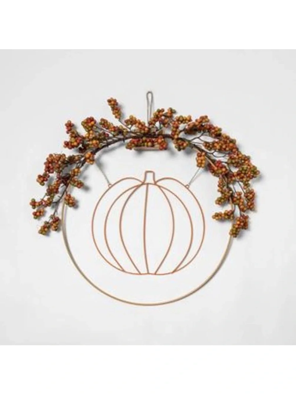 Target Copper Pumpkin Hoop Wreath with Amber Berry Lights